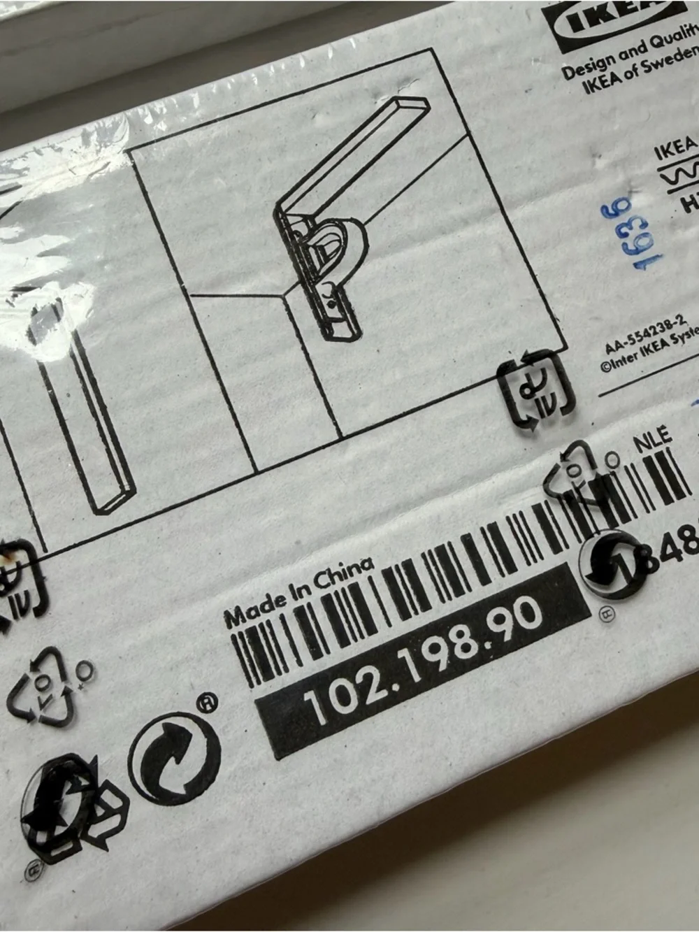 NWT IKEA Set of 2 Betydlig Mounting Wall Hanging Bracket Hardware White & Gray